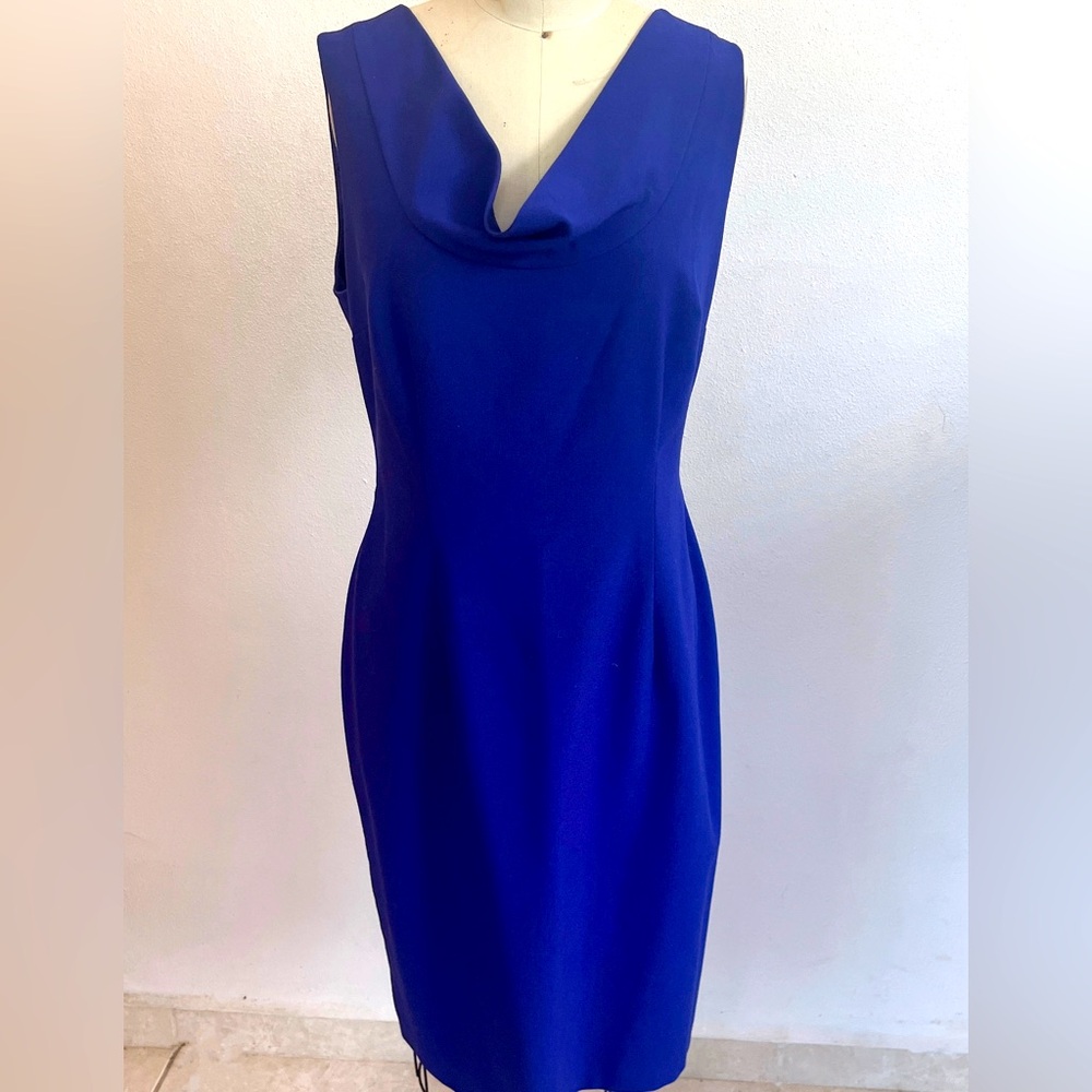 Calvin Klein - size 10 - Pre-owned Draped neckline dress in Bluish Purple